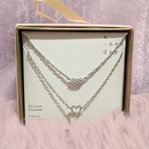 Stirling silver plated necklace set